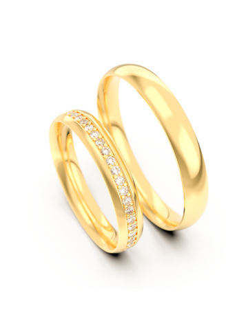 Par Aliança Casamento 3mm Ouro 18K Terracota Neumond joias